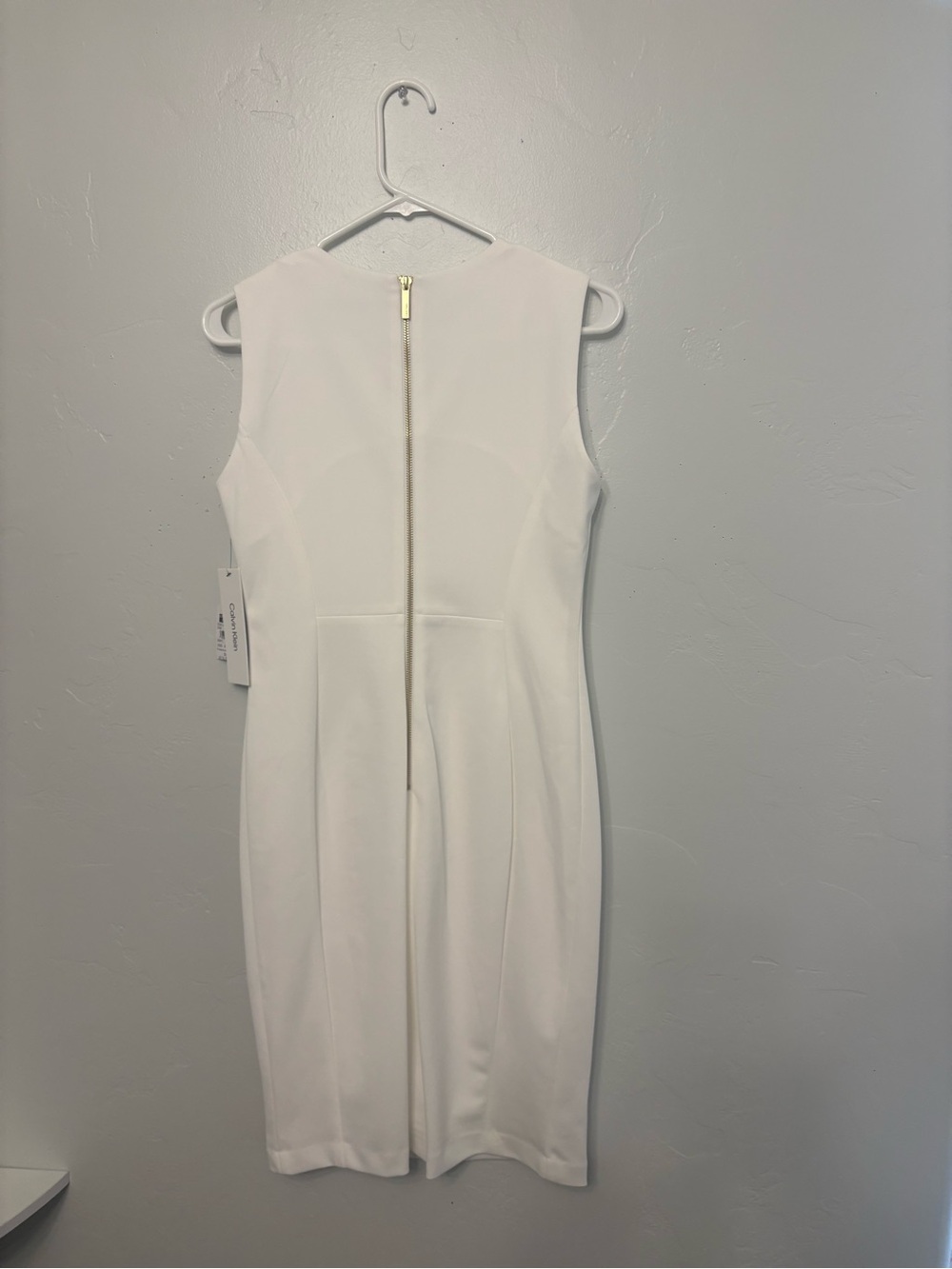 Calvin Klein White Sleeveless Sheath Dress - Picture 3 of 9